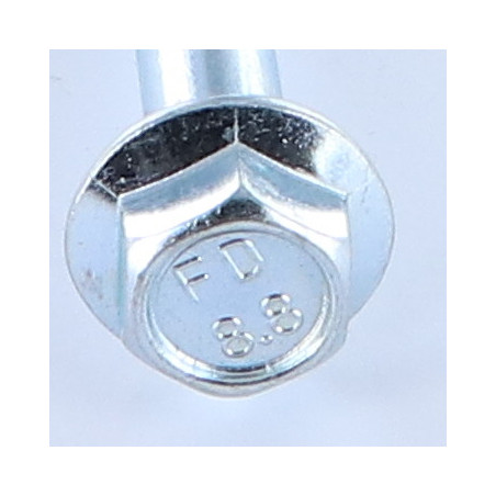 1 x Machine Screw Hexagonal Head M10X60 Partial Thread Flange With Serration Class 8.8 Zinc Plated
