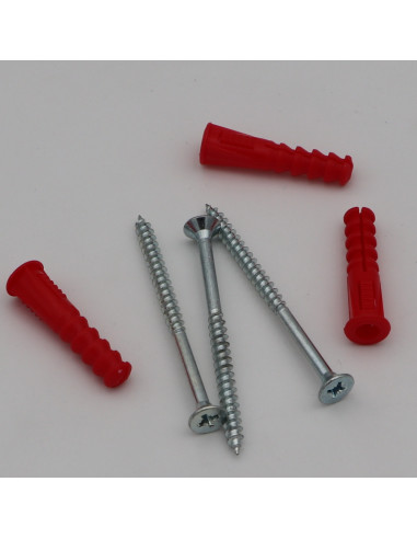 1 x KIT 3 Plug Red 9X39 With 3 Chipboard Screw
