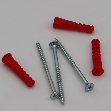 1 x KIT 3 Plug Red 9X39 With 3 Chipboard Screw