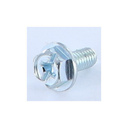 1 x Machine Screw Hexagonal Head Slotted Phillips 3 M6X12 Flange With Serration Class 8.8 Zinc Plated