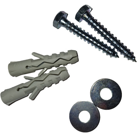 1 x KIT 2 Coach Screws/Hexagonal Head Wood 6X40 WITH2 Washer And 2 Plug