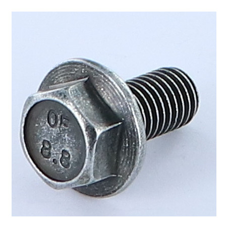 1 x Machine Screw Hexagonal Head M10X20 Flange With Serration Class 8.8 Black Zinc Plated
