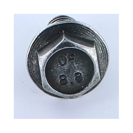 1 x Machine Screw Hexagonal Head M10X20 Flange With Serration Class 8.8 Black Zinc Plated