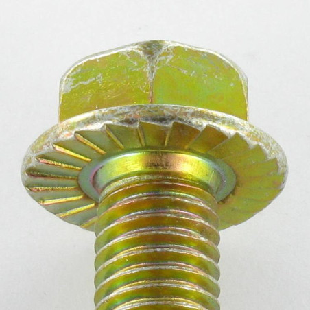 1 x Machine Screw Hexagonal Head M5X16 Flange With Serration Class 8.8 Yellow Zinc