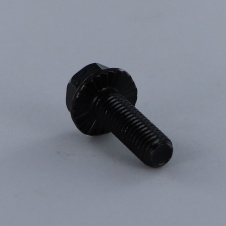 1 x Machine Screw Hexagonal Head M8X20 Flange With Serration Class 8.8 Black Zinc Plated