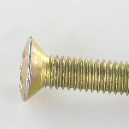 1 x Machine Screw Pan Countersunk Head Pozi M6X35 Yellow Zinc