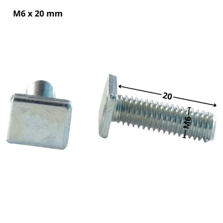 1 x Machine Screw Rectangular Head M6X20 9.5X12X2 Zinc Plated