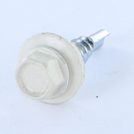 1 x Self Drilling Hexagonal Head 5.5X25 Neoprene Bonded Sealing Washer Epdm Zinc Plated Ral9002/Grey White