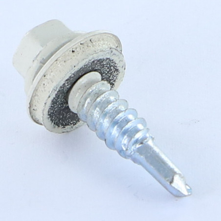 1 x Self Drilling Hexagonal Head 5.5X25 Neoprene Bonded Sealing Washer Epdm Zinc Plated Ral9002/Grey White