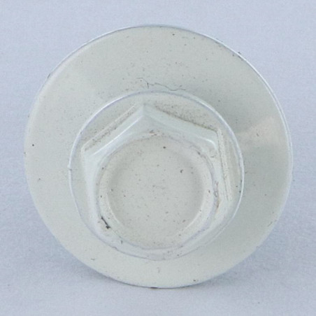 1 x Self Drilling Hexagonal Head 4.8X19 Neoprene Bonded Sealing Washer Epdm Zinc Plated Ral9010/Pure White