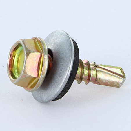 1 x Self Drilling Hexagonal Head 4.8X19 Neoprene Bonded Sealing Washer Epdm Yellow Zinc