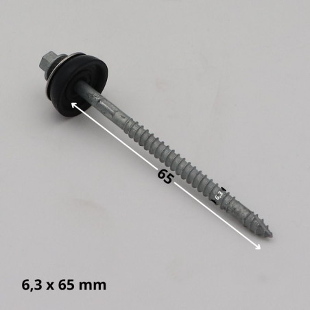 1 x Self Drilling Hexagonal Head 6.3X65 Neoprene Bonded Sealing Washer Epdm Zinc Plated