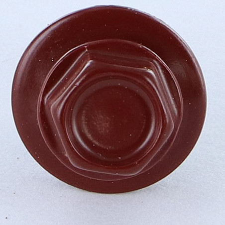 1 x Self Drilling Hexagonal Head 4.8X19 Neoprene Bonded Sealing Washer Epdm Zinc Plated Ral8012/Red Brown