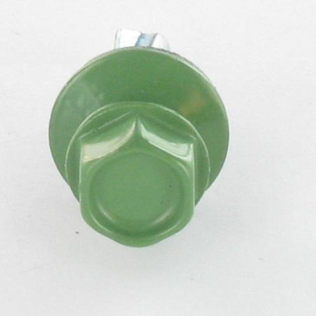 1 x Self Drilling Hexagonal Head 5.5X25 Neoprene Bonded Sealing Washer Epdm Zinc Plated Ral6011/Reseda Green