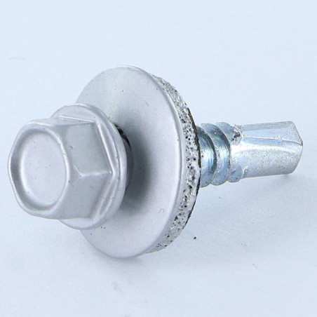 1 x Self Drilling Hexagonal Head 5.5X25 Neoprene Bonded Sealing Washer Epdm Zinc Plated Ral9006/White Aluminium