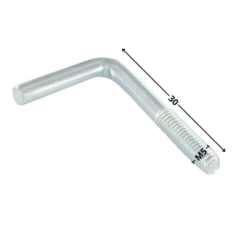 1 x Hook Machine M5X30 Thread Length: 12 Zinc Plated