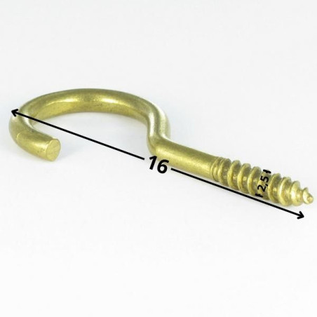 1 x Cabinet Hook Brass 2.5X16