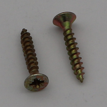1 x Small Bag Of 56 Chipboard Screw Countersunk Head Pozi N°2 4X25 Yellow Zinc