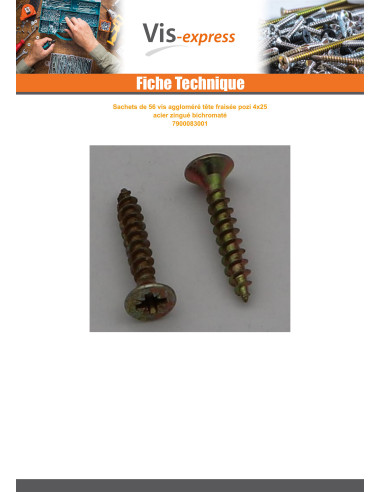 1 x Small Bag Of 56 Chipboard Screw Countersunk...