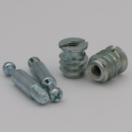 1 x KIT 2 Stud Of BED And 2 Nut M6 Zinc Plated