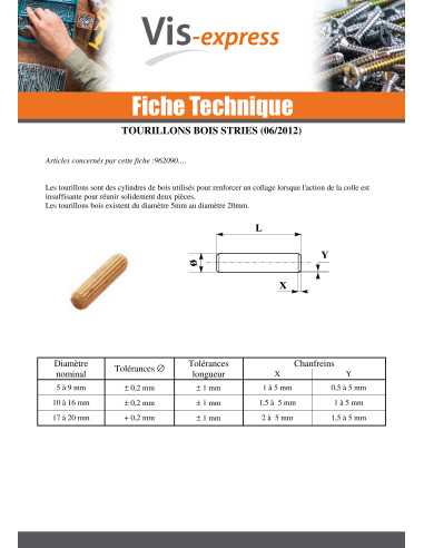 1 x Dowels Wood STRIE 10X35