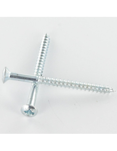 1 x Wood Screw Pan Countersunk Head Pozi N°2...