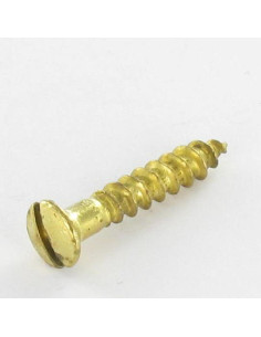 Wood Screw Pan Countersunk Head Slotted 3X12 Brass Plated...