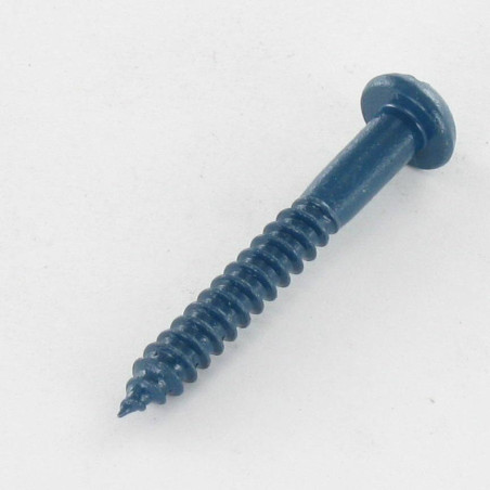 1 x Wood Screw Round Head Slotted 4X30 Zinc Plated LAQ Blue RAL5009
