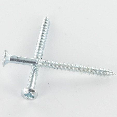 1 x Wood Screw Pan Countersunk Head Pozi PZ2 4X30 Zinc Plated