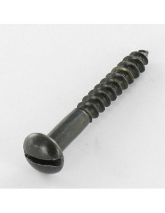 Wood Screw Round Head Slotted 3.5X20 Black Zinc Plated