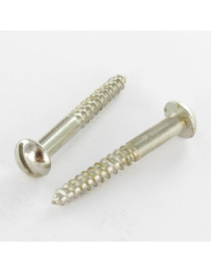 Wood Screw Round Head Slotted 3.5X16 Plain Chromed