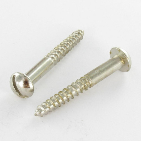 1 x Wood Screw Round Head Slotted 3.5X16 Plain Chromed