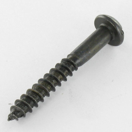 1 x Wood Screw Round Head Slotted 4X30 Black Zinc Plated