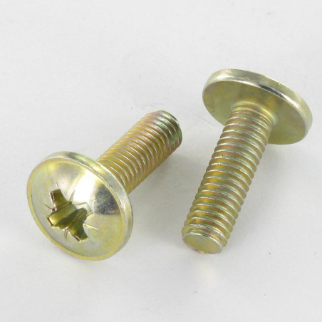1 x Screw Mushroom Pozi M6X24 Head Diameter: 14.5 Yellow Zinc