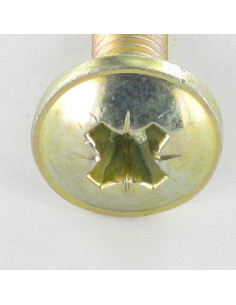 Screw Mushroom Pozi M6X24 Head Diameter: 14.5 Yellow Zinc 2