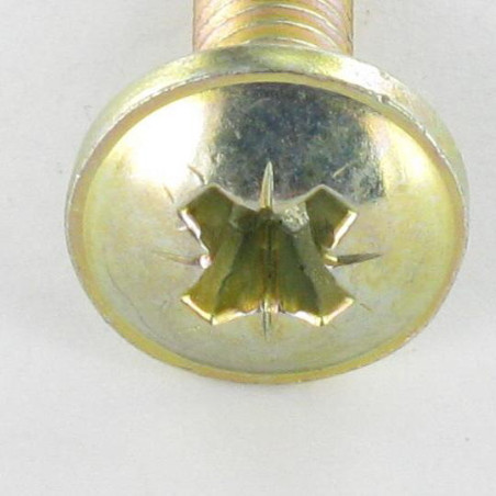 1 x Screw Mushroom Pozi M6X24 Head Diameter: 14.5 Yellow Zinc