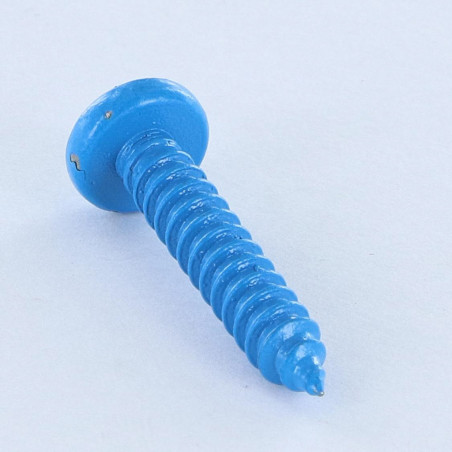 1 x Thread Rolling Screw Stainless Steel A2 wide domed head Pozi 4.8X25 Blue RAL5012