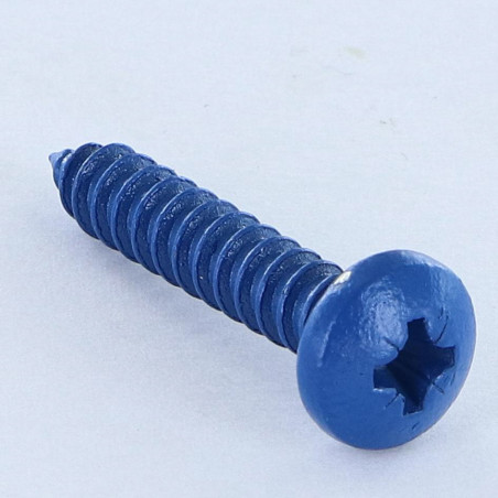 1 x Thread Rolling Screw Stainless Steel A2 wide domed head Pozi 4.8X25 Blue RAL5010