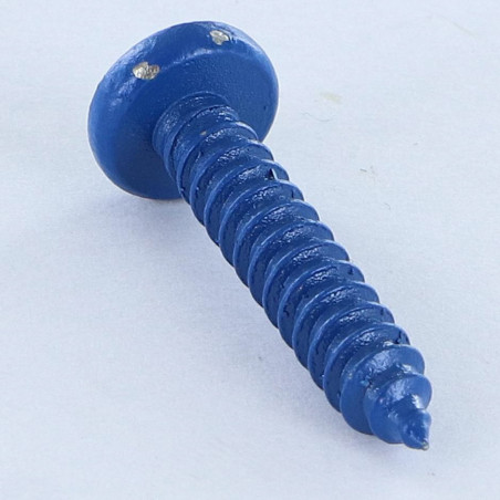 1 x Thread Rolling Screw Stainless Steel A2 wide domed head Pozi 4.8X25 Blue RAL5010