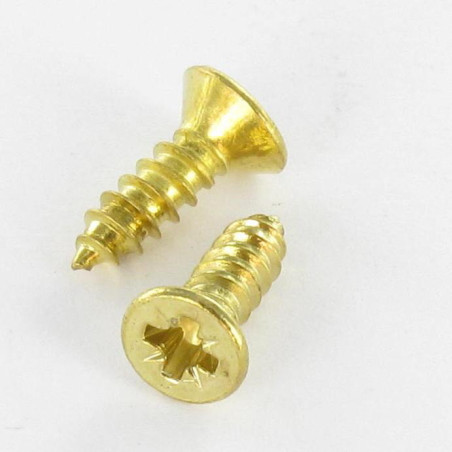1 x THREAD ROLLING SCREW COUNTERSUNK HEAD POZI 3.9X13 BRASS PLATED STEEL