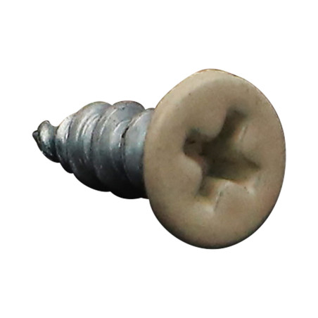1 x Screw For Plastic 30 Countersunk Head Phillips 4.3X13 Self Drilling Zinc Plated Ral1015/Light Ivory