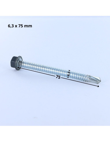 1 x Self Drilling Hexagonal Head 6.3X75 Sheet...