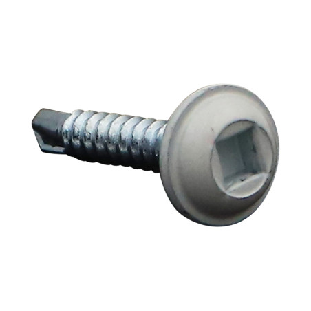 1 x Screw DRILL Large Round Head Square 2 3.5X20 Zinc Plated Ral9010/Pure White