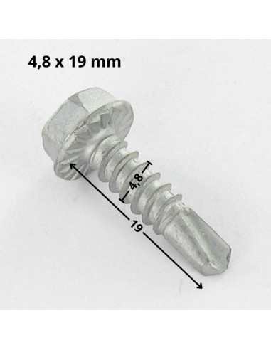 1 x Self Drilling Hexagonal Head 4.8X19 Sheet...