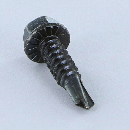 1 x Self Drilling Hexagonal Head 4.8X22 Sheet Metal Thread Black Zinc Plated