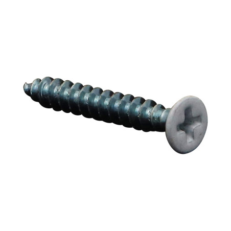 1 x Screw For Plastic 30 Countersunk Head Phillips 4.3X30 Self Drilling Zinc Plated Ral9010/Pure White