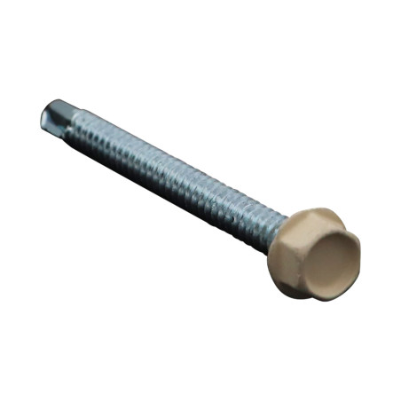 1 x Self Drilling Hexagonal Head 6.3X75 Sheet Metal Thread Zinc Plated LAQ Ral1015/Light Ivory