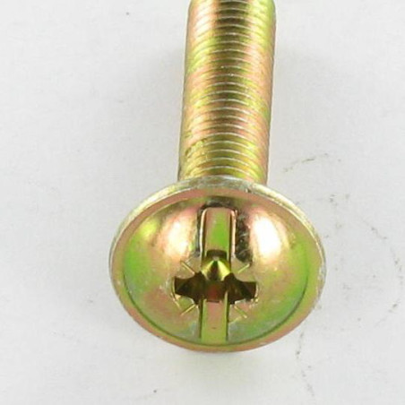 1 x Screw Mushroom Pozi And Slotted M4X37 Yellow Zinc