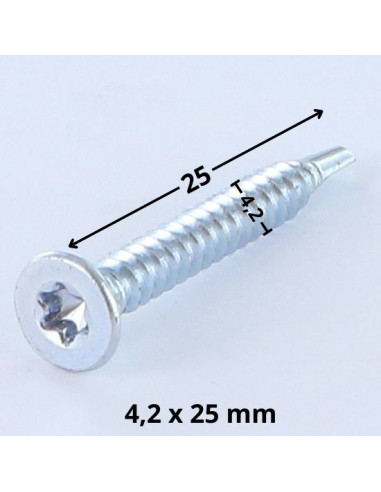 1 x Self Drilling Countersunk Head T20 4.2X25...