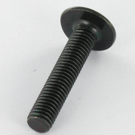 1 x Screw Mushroom Slotted In Cross M8X20 Black Zinc Plated